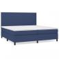 Preview: ARDEBO.de - Boxspringbett mit Matratze Blau 200x200 cm Stoff