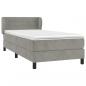 Preview: Boxspringbett mit Matratze Hellgrau 80x200 cm Samt