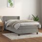 Preview: ARDEBO.de - Boxspringbett mit Matratze Hellgrau 80x200 cm Samt