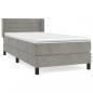 Preview: Boxspringbett mit Matratze Hellgrau 80x200 cm Samt