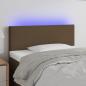 Preview: ARDEBO.de - LED Kopfteil Dunkelbraun 80x5x78/88 cm Stoff