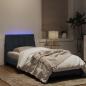 Preview: Bettgestell mit LED-Leuchten Dunkelgrau 90x190 cm Samt