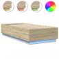 Preview: Bettgestell mit LED Sonoma-Eiche 90x200 cm Holzwerkstoff