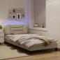 Preview: Bettgestell mit LED Creme 100x200 cm Stoff