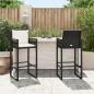 Preview: Garten-Barhocker mit Kissen 2 Stk. Schwarz Poly Rattan