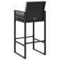 Preview: Garten-Barhocker mit Kissen 2 Stk. Schwarz Poly Rattan