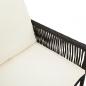 Preview: Garten-Barhocker mit Kissen 2 Stk. Schwarz Poly Rattan