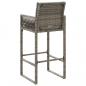 Preview: Garten-Barhocker mit Kissen 2 Stk. Grau Poly Rattan