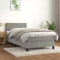 Preview: ARDEBO.de - Boxspringbett mit Matratze Hellgrau 100x200 cm Samt