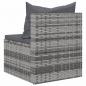 Preview: 4-tlg. Garten-Sofagarnitur mit Kissen Grau Poly Rattan