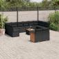 Preview: ARDEBO.de - 13-tlg. Garten-Sofagarnitur mit Kissen Schwarz Poly Rattan