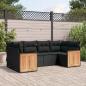 Preview: ARDEBO.de - 6-tlg. Garten-Sofagarnitur mit Kissen Schwarz Poly Rattan