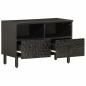 Preview: TV-Schrank Schwarz 70x33x46 cm Massivholz Mango