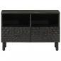 Preview: TV-Schrank Schwarz 70x33x46 cm Massivholz Mango