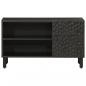 Preview: TV-Schrank Schwarz 80x31x46 cm Massivholz Mango