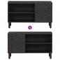 Preview: TV-Schrank Schwarz 80x31x46 cm Massivholz Mango