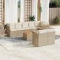 Preview: ARDEBO.de - 9-tlg. Garten-Sofagarnitur mit Kissen Beige Poly Rattan