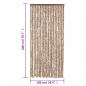 Preview: Fliegenvorhang Beige und Dunkelbraun 100x200 cm Chenille