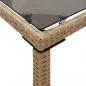 Preview: Gartentisch mit Glasplatte Beige 115x54x74 cm Poly Rattan