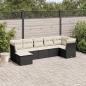 Preview: ARDEBO.de - 7-tlg. Garten-Sofagarnitur mit Kissen Schwarz Poly Rattan