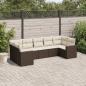 Preview: ARDEBO.de - 7-tlg. Garten-Sofagarnitur mit Kissen Braun Poly Rattan