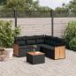 Preview: ARDEBO.de - 6-tlg. Garten-Sofagarnitur mit Kissen Schwarz Poly Rattan