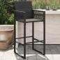 Preview: ARDEBO.de - Garten-Barhocker 2 Stk. Schwarz Poly Rattan