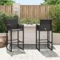 Preview: Garten-Barhocker 2 Stk. Schwarz Poly Rattan