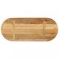 Preview: Tischplatte 80x40x3,8 cm Oval Raues Massives Mangoholz