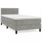 Preview: Boxspringbett mit Matratze Hellgrau 80x200 cm Samt