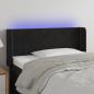 Preview: ARDEBO.de - LED Kopfteil Schwarz 83x16x78/88 cm Samt