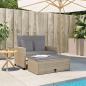 Preview: Gartensofa mit Kissen 2-Sitzer Beige Poly Rattan