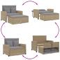 Preview: Gartensofa mit Kissen 2-Sitzer Beige Poly Rattan