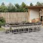 Preview: ARDEBO.de - 17-tlg. Garten-Essgruppe mit Kissen Hellgrau Poly Rattan