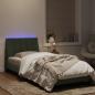 Preview: Bettgestell mit LED-Leuchten Hellgrau 90x190 cm Samt