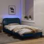 Preview: Bettgestell mit LED Blau 100x200 cm Stoff