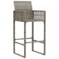 Preview: Garten-Barhocker 2 Stk. Grau Poly Rattan