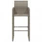 Preview: Garten-Barhocker 2 Stk. Grau Poly Rattan