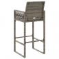 Preview: Garten-Barhocker 2 Stk. Grau Poly Rattan