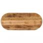 Preview: ARDEBO.de - Tischplatte 140x50x2,5 cm Oval Raues Massives Mangoholz