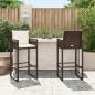 Preview: Garten-Barhocker mit Kissen 2 Stk. Braun Poly Rattan