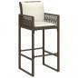 Preview: Garten-Barhocker mit Kissen 2 Stk. Braun Poly Rattan