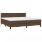 Preview: Boxspringbett mit Matratze & LED Dunkelbraun 200x200 cm Stoff