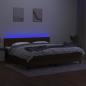 Preview: Boxspringbett mit Matratze & LED Dunkelbraun 200x200 cm Stoff