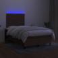 Preview: Boxspringbett mit Matratze & LED Dunkelbraun 120x200 cm Stoff