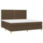 Preview: Boxspringbett mit Matratze & LED Dunkelbraun 200x200 cm Stoff