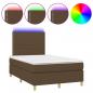 Preview: Boxspringbett mit Matratze & LED Dunkelbraun 120x200 cm Stoff