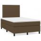 Preview: Boxspringbett mit Matratze Dunkelbraun 120x200 cm Stoff