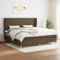 Preview: ARDEBO.de - Boxspringbett mit Matratze Dunkelbraun 200x200 cm Stoff