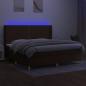 Preview: Boxspringbett mit Matratze & LED Dunkelbraun 200x200 cm Stoff